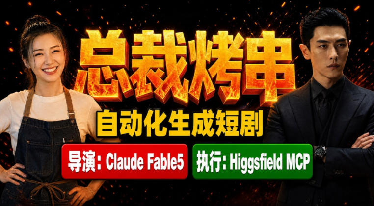 Claude Fable5担任导演+Higgsfield MCP落地执行|《总裁烤串》真人质感短剧全自动AI生成全流程教学-百科网