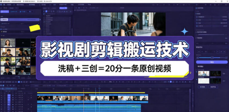 影视剧剪辑搬运技术,洗稿+三创=20分一条原创视频-百科网