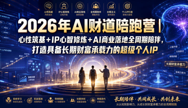 2026年AI财道陪跑营｜心性筑基+IP心智修炼+AI商业落地全周期陪伴，打造具备长期财富承载力的超级个人IP-百科网