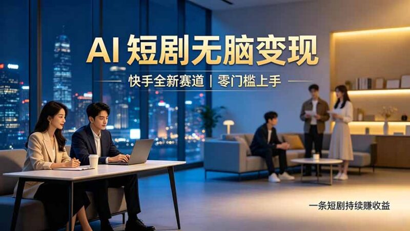 (19577期)别乱找副业了,快手 AI 短剧零门槛长久被动增收-百科网