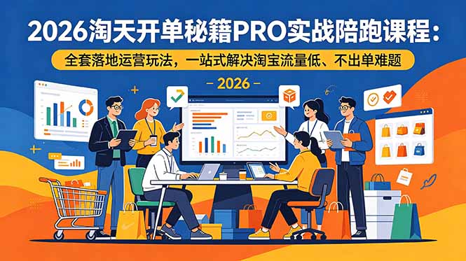(19579期)2026淘天开单秘籍PRO实战陪跑课程-更新:全套落地运营玩法,一站式解决淘宝流量低、不出单难题-百科网