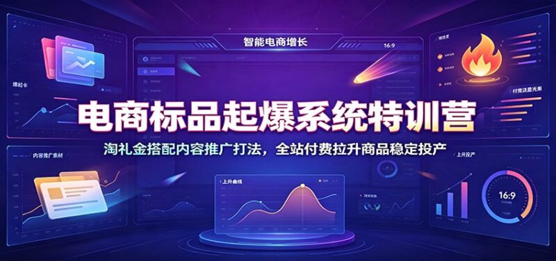 电商标品起爆系统特训营：淘礼金搭配内容推广打法，全站付费拉升商品稳定投产-百科网