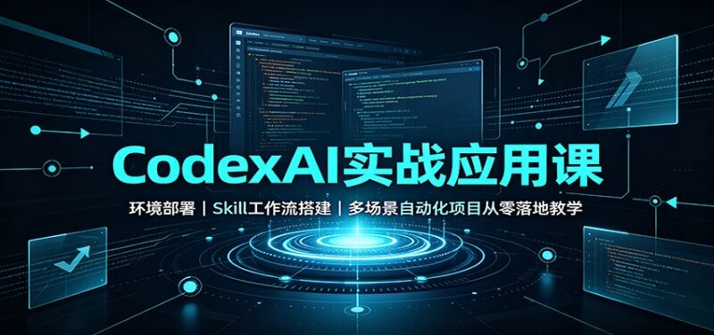 CodexAI实战应用课:环境部署Skill工作流搭建,多场景自动化项目从零落地教学-百科网