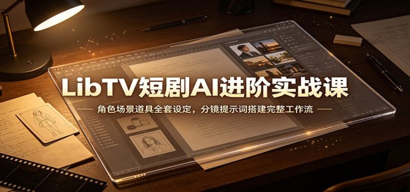 LibTV短剧AI进阶实战课:角色场景道具全套设定,分镜提示词搭建完整工作流-百科网