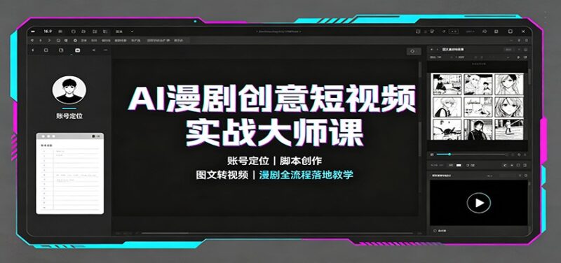 AI漫剧创意短视频实战大师课：账号定位脚本创作，图文转视频，漫剧全流程落地教学-百科网