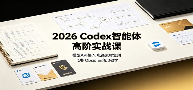 2026 Codex智能体高阶实战课:模型API接入,电商素材复刻,飞书Obsidian落地教学-百科网