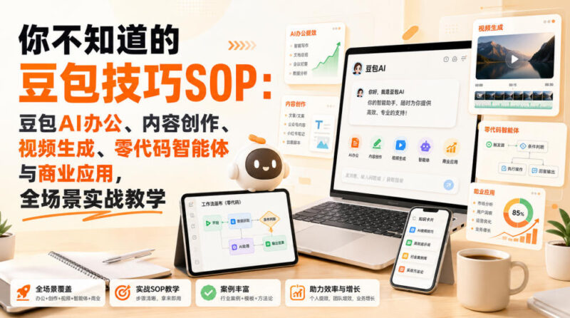 你不知道的豆包技巧SOP:豆包AI办公、内容创作、视频生成、零代码智能体与商业应用,全场景实战教学-百科网