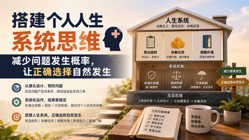 (19985期)付费文章:搭建个人人生系统思维:减少问题发生概率,让正确选择自然发生-百科网