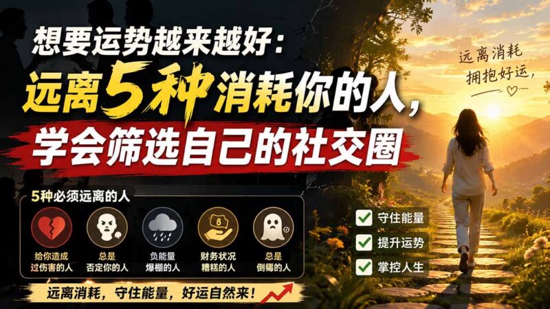 （19965期）付费文章：想要运势越来越好：远离5种消耗你的人，学会筛选自己的社交圈-百科网