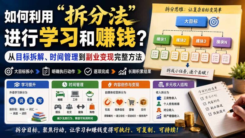 (20022期)付费文章:如何利用“拆分法”进行学习和賺钱?从目标拆解、时间管理到副业变现完整方法-百科网