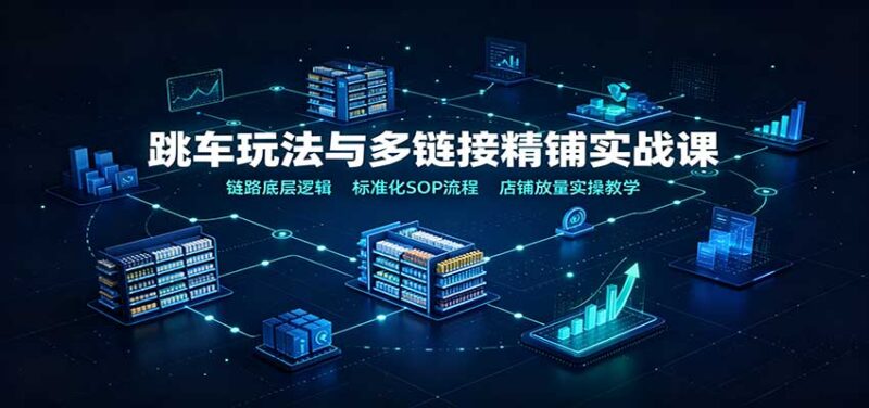 跳车玩法与多链接精铺实战课：链路底层逻辑，标准化SOP流程，店铺放量实操教学-百科网