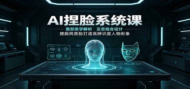AI捏脸系统课:面部美学解析,五官组合设计,摆脱同质脸打造高辨识度人物形象-百科网