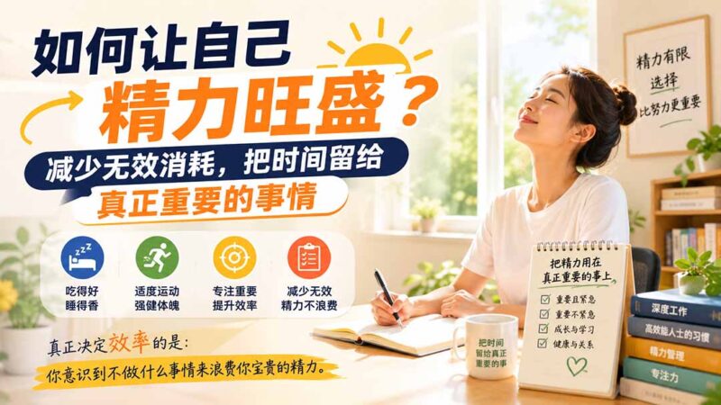 (20071期)付费文章:如何让自己精力旺盛?减少无效消耗,把时间留给真正重要的事情-百科网