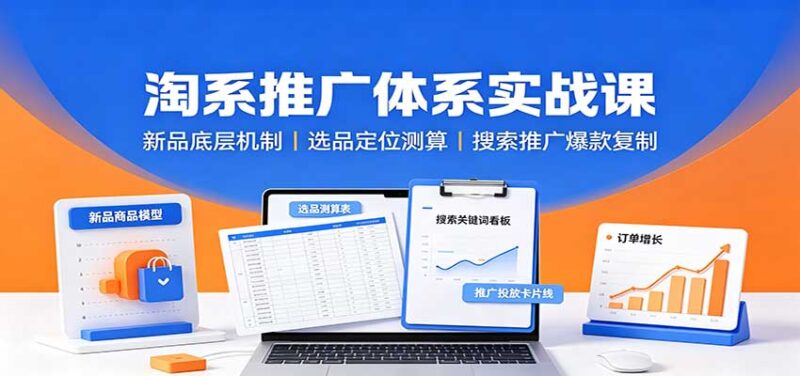 淘系推广体系实战课：新品底层机制，选品定位测算，搜索推广爆款复制-百科网