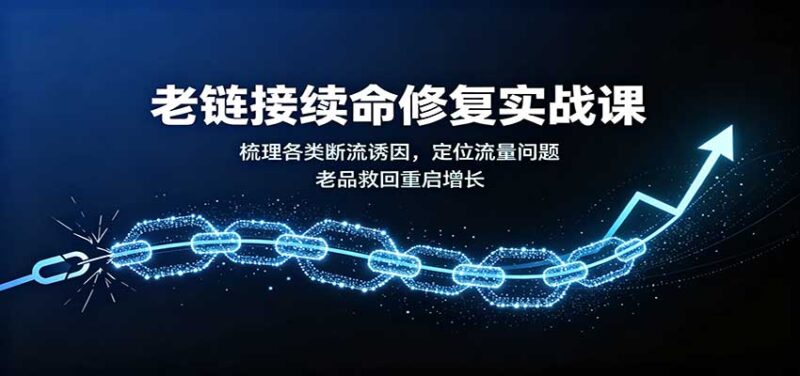 老链接续命修复实战课：梳理各类断流诱因，定位流量问题，老品救回重启增长-百科网