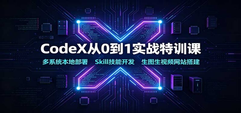 CodeX从0到1实战特训课：多系统本地部署，Skill技能开发，生图生视频网站搭建-百科网