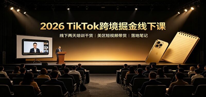 2026 TikTok跨境掘金线下课：线下两天培训干货，美区短视频带货落地笔记-百科网