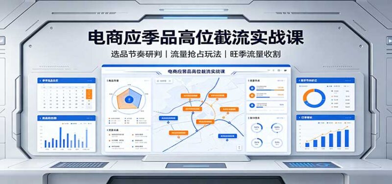 电商应季品高位截流实战课:选品节奏研判,流量抢占玩法,旺季流量收割-百科网
