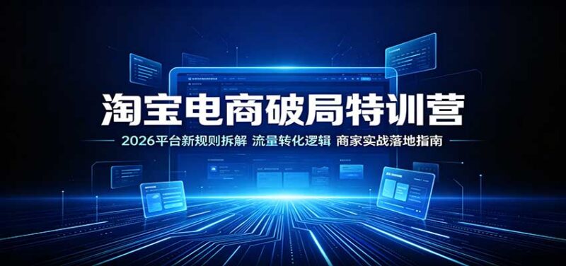 淘宝电商破局特训营:2026平台新规则拆解,流量转化逻辑,商家实战落地指南-百科网