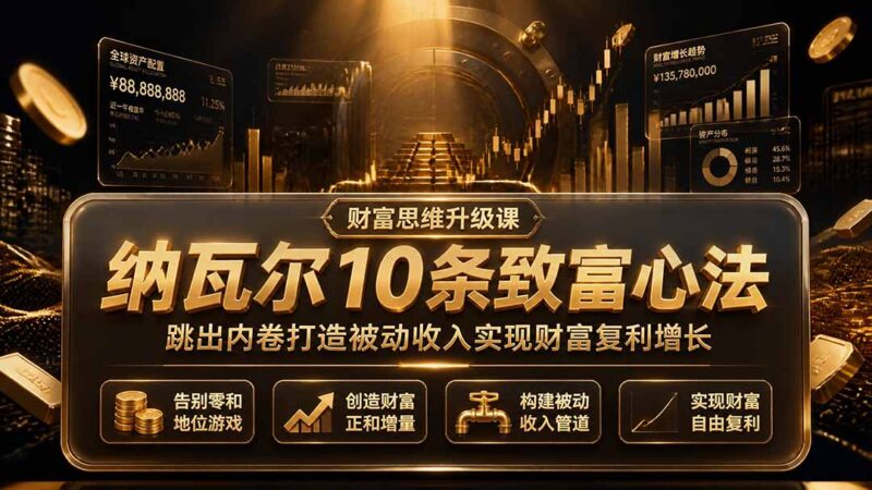 （19628期）付费文章：纳瓦尔10条致富心法，跳出内卷打造被动收入实现财富复利增长-百科网