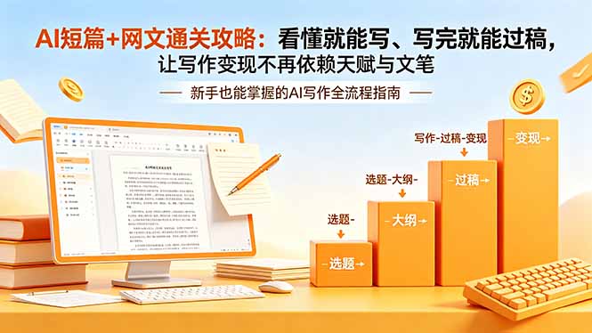 (19655期)AI短篇+网文通关攻略-更新:看懂就能写、写完就能过稿,让写作变现不再依赖天赋与文笔-百科网