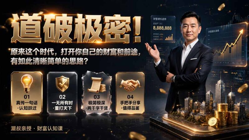 (19661期)付费文章:道破极密!原来这个时代,打开你自己的财富和前途,有如此清晰简单的思路?-百科网