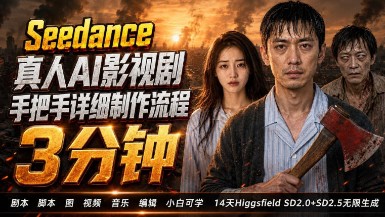 3分钟真人AI影视剧怎么做？SD 2.0手把手完整制作流程｜Higgsfield 14天SD 2.0/2.5无限生成-百科网