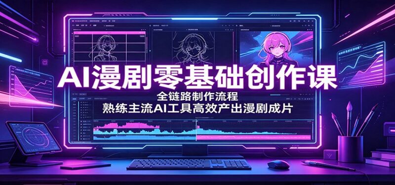 AI漫剧零基础创作课：全链路制作流程，熟练主流AI工具高效产出漫剧成片-百科网