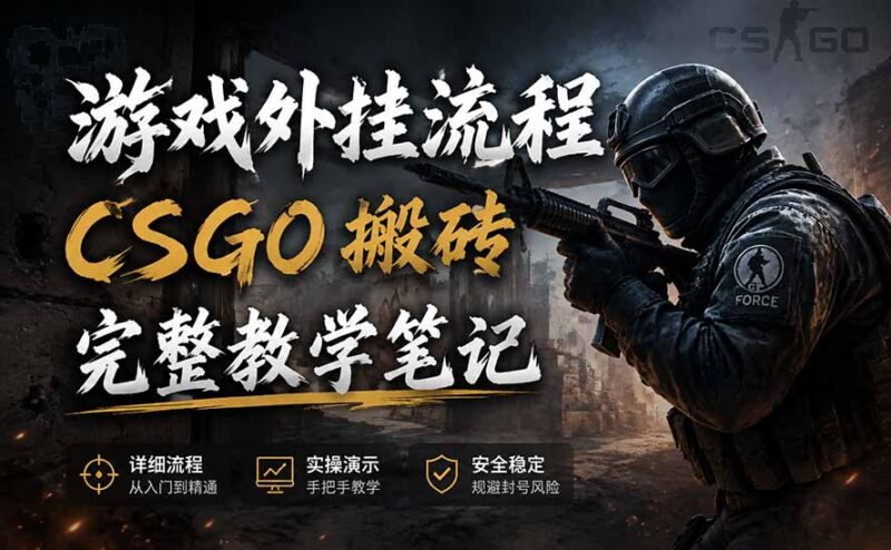 (19719期)游戏挂机全流程笔记分享,CSGO游戏搬砖,小白看了当天学会见收益-百科网