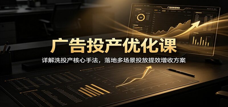 广告投产优化课:详解洗投产核心手法,落地多场景投放提效增收方案-百科网