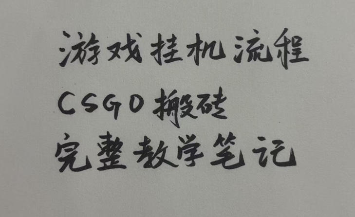 游戏挂G全流程笔记分享，CSGO游戏搬砖，小白看了当天学会见收益-百科网
