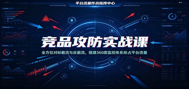 竞品攻防实战课:全方位对标截流与反截流,搭建360度监控体系抢占平台流量-百科网