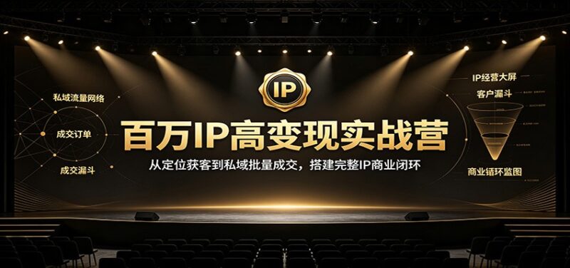 百万IP高变现实战营:从定位获客到私域批量成交,搭建完整IP商业闭环-百科网