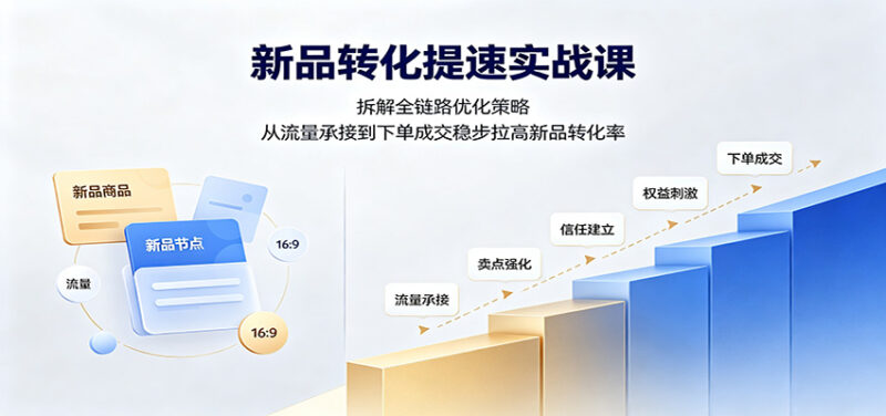 新品转化提速实战课:拆解全链路优化策略,从流量承接到下单成交稳步拉高新品转化率-百科网