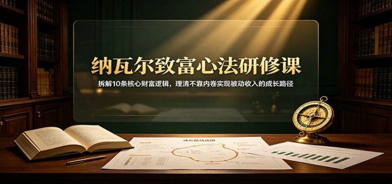 纳瓦尔致富心法研修课:拆解10条核心财富逻辑,理清不靠内卷实现被动收入的成长路径-百科网