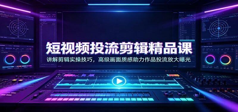 短视频投流剪辑精品课:讲解剪辑实操技巧,高级画面质感助力作品投流放大曝光-百科网