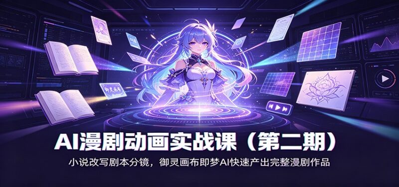 AI漫剧动画实战课（第二期)：小说改写剧本分镜，御灵画布即梦AI快速产出完整漫剧作品-百科网