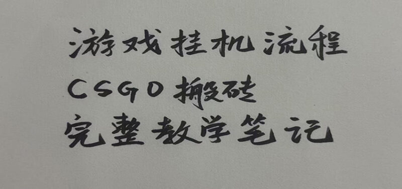 游戏挂机全流程笔记分享,CSGO游戏搬砖,小白看了当天学会见收益-百科网