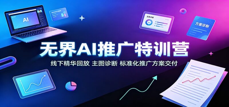 无界AI推广特训营：线下精华回放，主图诊断、标准化推广方案交付-百科网
