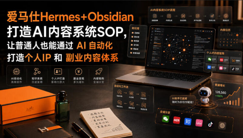 爱马仕Hermes+Obsidian打造AI内容系统SOP,让普通人也能通过 AI 自动化打造个人IP 和 副业内容体系-百科网