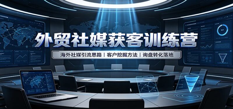 外贸社媒获客训练营：海外社媒引流思路，客户挖掘方法，询盘转化落地-百科网
