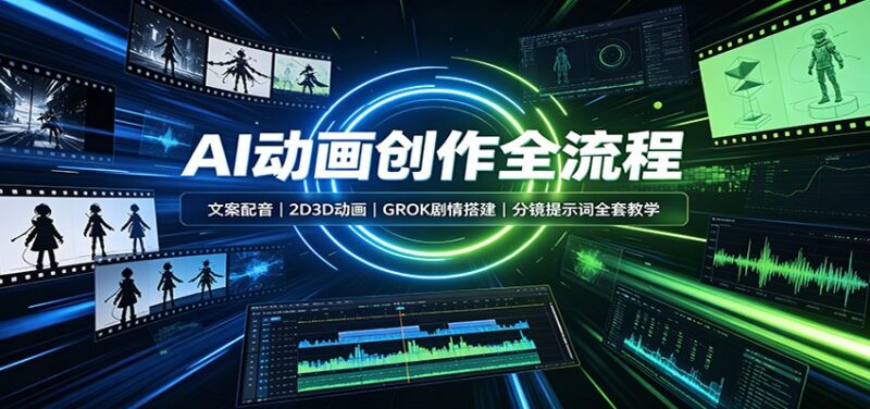 AI动画创作全流程：文案配音，2D3D动画，GROK剧情搭建，分镜提示词全套教学-百科网