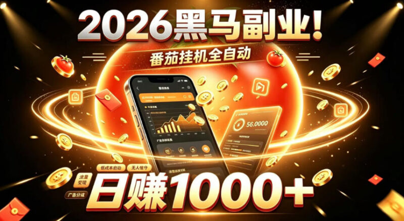 2026黑马副业！番茄挂G全自动日入1000+，操作最简单、门槛最低的线上轻资产项目-百科网
