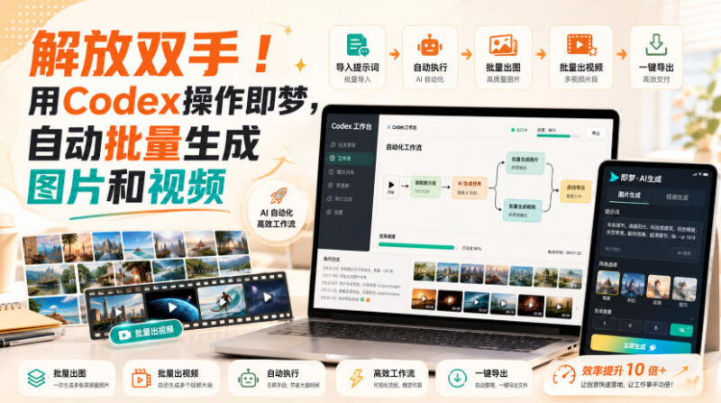 解放双手!用Codex操作即梦,自动批量生成图片和视频-百科网