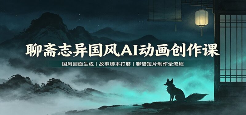 聊斋志异国风AI动画创作课:国风画面生成,故事脚本打磨,聊斋短片制作全流程-百科网