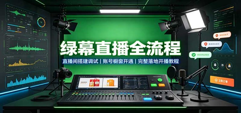 绿幕直播全流程:直播间搭建调试,账号橱窗开通,完整落地开播教程-百科网
