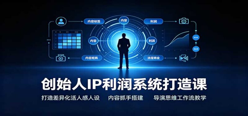 创始人IP利润系统打造课：打造差异化活人感人设，内容抓手搭建，导演思维工作流教学-百科网