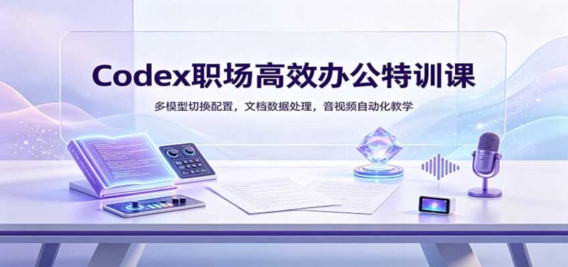 Codex职场高效办公特训课:多模型切换配置,文档数据处理,音视频自动化教学-百科网