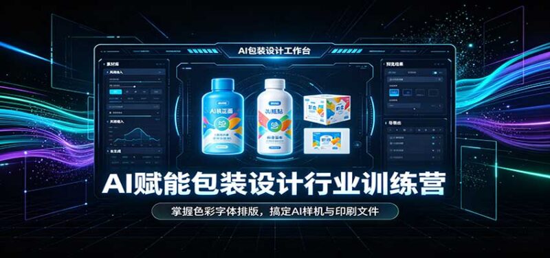 AI赋能包装设计行业训练营:掌握色彩字体排版,搞定AI样机与印刷文件-百科网