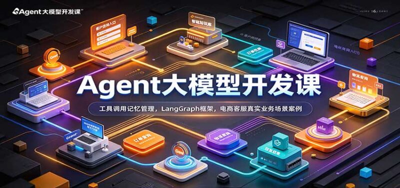 Agent大模型开发课:工具调用记忆管理,LangGraph框架,电商客服真实业务场景案例-百科网_分享创业项目_网上赚钱方法